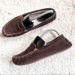 Clarks: Women's Wicked Good Brown Suede Slip On Moccasins  Size 8